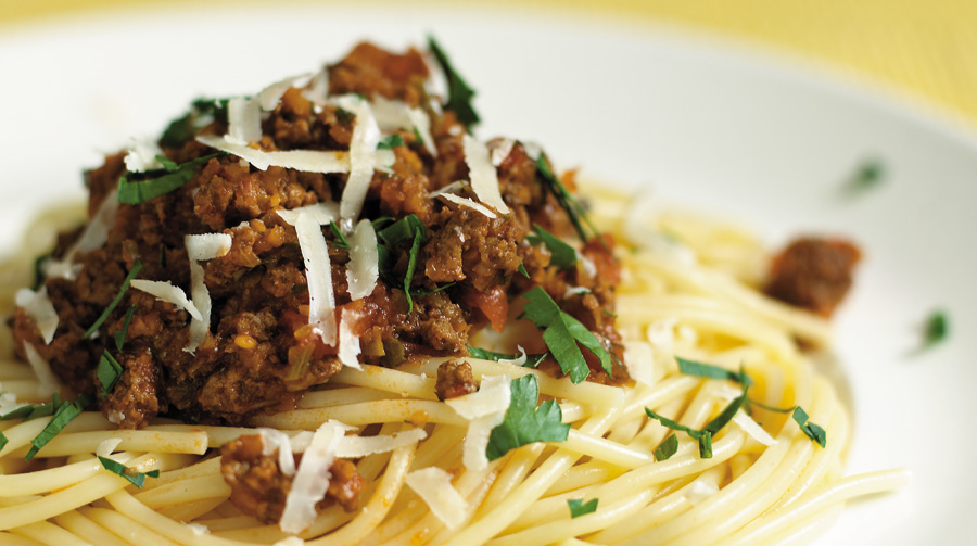 Spaghetti med ægte italiensk kødsovs (ragù)